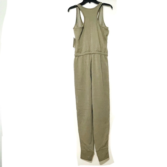 Olive Racerback Drawstring Waist Jogger Jumpsuit by Hippie Rose - Picture 3 of 13